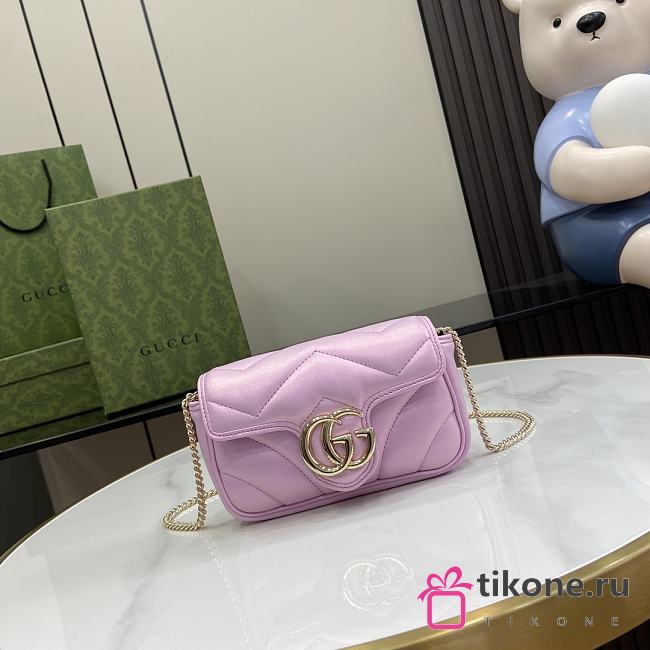 Gucci Marmont Mini Bag In Light Pink - 16.5x10x4.5cm - 1