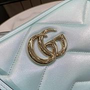 Gucci Marmont Blue Irisdescent Leather Bag - 24x13x7cm - 4