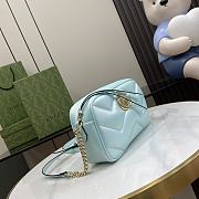 Gucci Marmont Blue Irisdescent Leather Bag - 24x13x7cm - 2