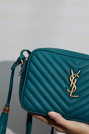 YSL Lou Camera Blue Leather Handbag - 23x16x6cm - 3