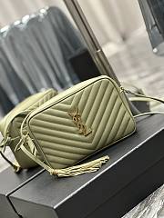 YSL Lou Camera Green Leather Handbag - 23x16x6cm - 2