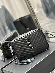 YSL Lou Camera Black Leather Silver Logo Handbag - 23x16x6cm - 2