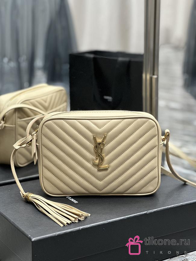 YSL Lou Camera Beige Leather Handbag - 23x16x6cm - 1