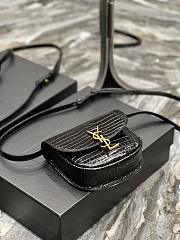 YSL Kaia Small Satchel Crocodile Shoulder Bag Black - 18x15.5x5.5cm - 5