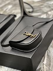 YSL Kaia Gold Logo Bag In Black Leather - 18x15.5x5.5cm - 3