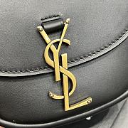 YSL Kaia Gold Logo Bag In Black Leather - 18x15.5x5.5cm - 2