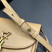 YSL Kaia Gold Logo Bag In Beige Leather - 18x15.5x5.5cm - 5