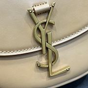 YSL Kaia Gold Logo Bag In Beige Leather - 18x15.5x5.5cm - 4