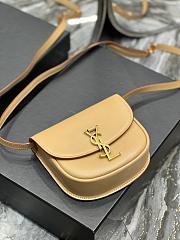 YSL Kaia Gold Logo Bag In Beige Leather - 18x15.5x5.5cm - 2