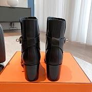 Hermes Kelly Black Leather Boots Silver Hardware - 2