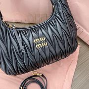 Miumiu Black Medium Wander Matelassé Shoulder Bag - 25x18x7cm - 2