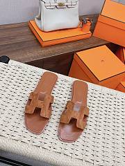 Hermes Slippers Brown Velvet - 1