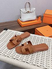 Hermes Slippers Brown Velvet - 3