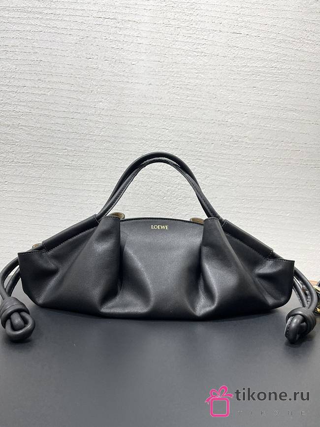 Loewe Paseo Flamenco In Black Leather - 35x21x11.5cm - 1