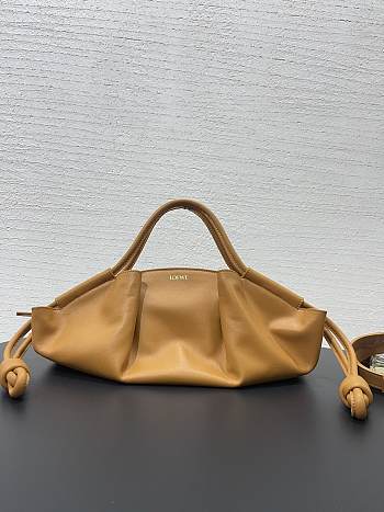 Loewe Paseo Flamenco In Brown Leather - 35x21x11.5cm