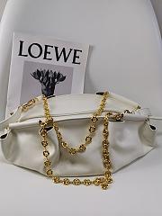 Loewe Paseo Flamenco In White Leather - 35x21x11.5cm - 4