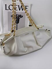 Loewe Paseo Flamenco In White Leather - 35x21x11.5cm - 2