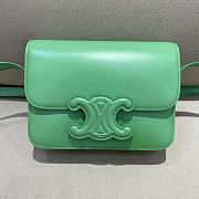 Celine Shiny Calfskin Teen Cuir Triomphe Bright Green - 18.5x14x8cm - 1