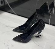 YSL Glitter Opyum 100 Pumps Black High Heels - 1