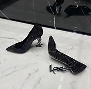 YSL Glitter Opyum 100 Pumps Black High Heels - 3