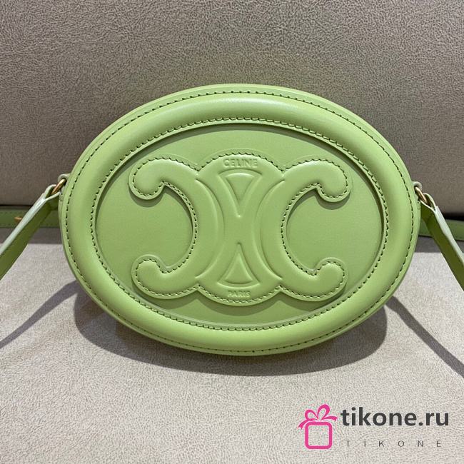  Celine Triomphe Oval Purse Crossbody Light Jade - 16x12.5x4cm - 1