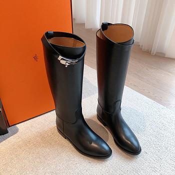 Hermes Kelly Jumping Boots In Black 