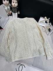 Chanel White Tweed With Pearls Jacket - 2