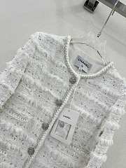 Chanel Jackets White Tweed With Fur - 3