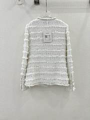 Chanel Jackets White Tweed With Fur - 5