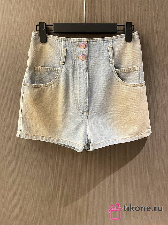 Chanel Mini Short Blue Cotton  - 1