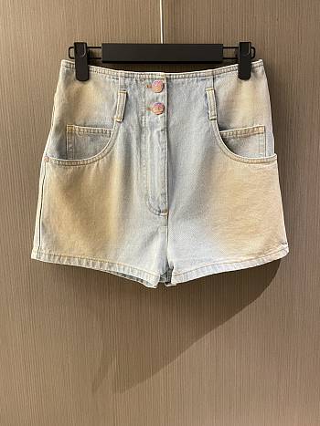 Chanel Mini Short Blue Cotton 