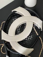 Chanel Cocomark Tennis Racket & White Leather Chain Cover - 3