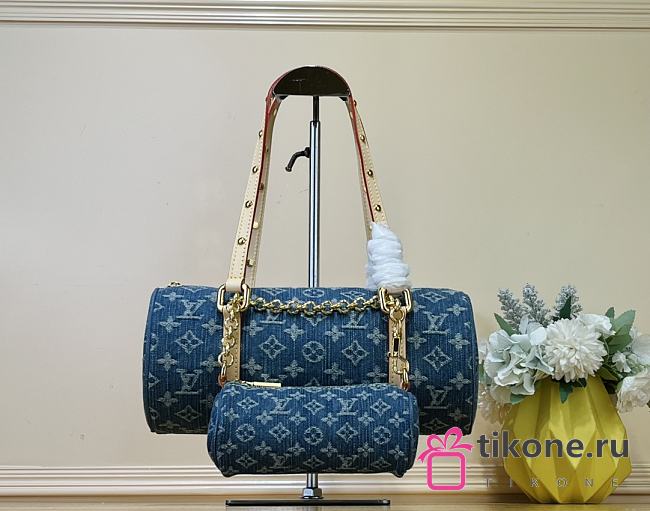 Louis Vuitton M46830 Papillon Monogram Denim Bag - 27x11x13cm - 1