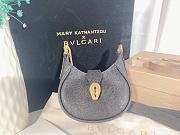 Bvlgari Grey Micro Metallic Leather Serpenti Bag - 13x8x3.5cm - 1