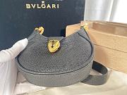 Bvlgari Grey Micro Metallic Leather Serpenti Bag - 13x8x3.5cm - 3