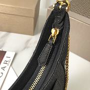 Bvlgari Black Micro Metallic Leather Serpenti Bag - 13x8x3.5cm - 3