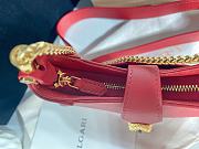 Bvlgari Red Micro Metallic Leather Serpenti Bag - 13x8x3.5cm - 5