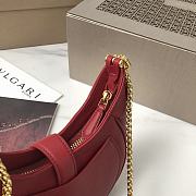 Bvlgari Red Small Metallic Leather Serpenti Bag - 19.5x20x5cm - 4