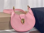 Bvlgari Pink Micro Metallic Leather Serpenti Bag - 13x8x3.5cm - 1