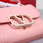 Valentino Garavani VLogo Pink Leather Bag - 18x13x5cm - 3