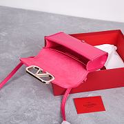 Valentino Garavani VLogo Hot Pink Leather Bag - 18x13x5cm - 3