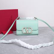 Valentino Garavani VLogo Light Blue Leather Bag - 18x13x5cm - 1