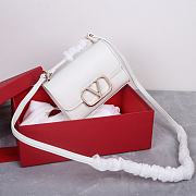 Valentino Garavani VLogo White Leather Bag - 18x13x5cm - 4