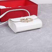 Valentino Garavani VLogo White Leather Bag - 18x13x5cm - 5