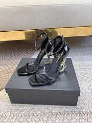 YSL Black Opyum Ankle Strap Gold High Heels - 1