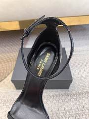 YSL Black Opyum Ankle Strap Gold High Heels - 5
