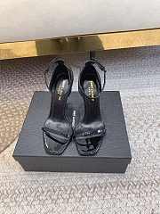 YSL Black Opyum Ankle Strap Gold High Heels - 3