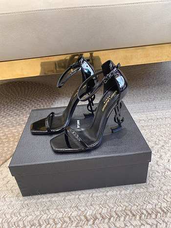 YSL Black Opyum Ankle Strap Black High Heels