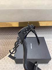 YSL Black Opyum Ankle Strap Black High Heels - 4