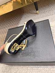 YSL White Opyum Ankle Strap Gold High Heels - 3